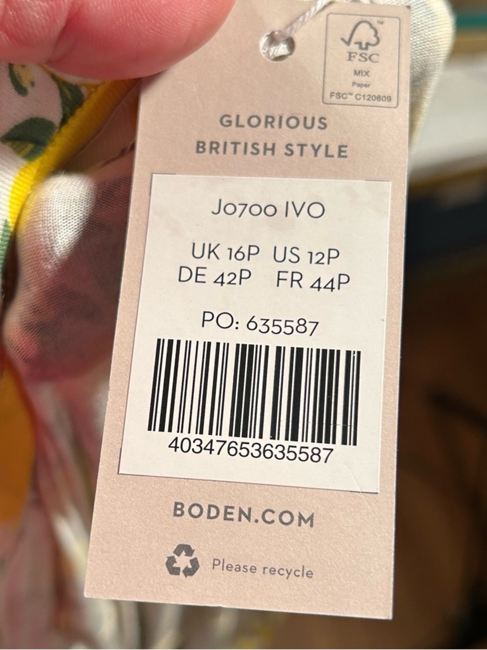 Boden Lavinia white lemon vine wrap midi dress - Picture 6 of 15